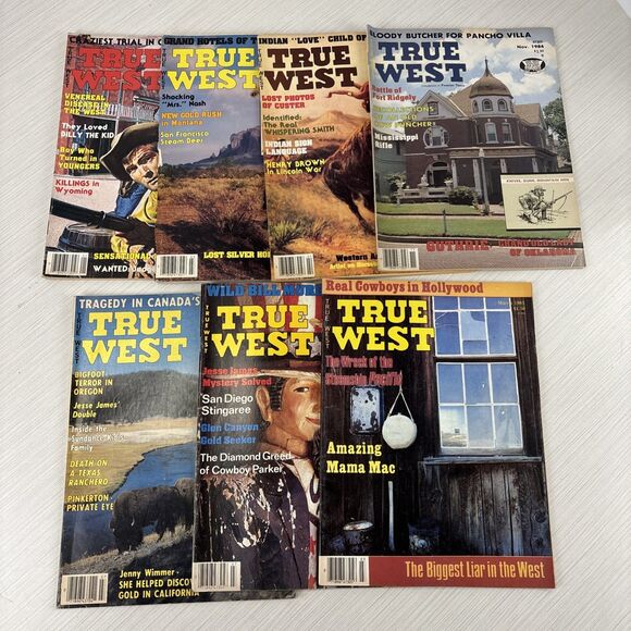 Lot of 7 True West Magazines Vintage Western Stories Print Ads 1984-1985 - Picture 1 of 5